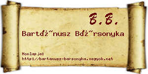 Bartánusz Bársonyka névjegykártya